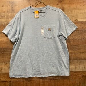 New With Tags Carhartt Light Blue Heavy Weight Loose Fit Ladies Tee Size 2XL